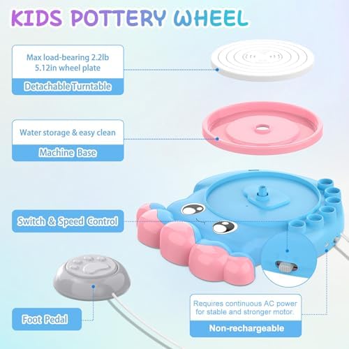 Pottery Wheel for Kids, Complete Pottery DIY Art & Craft Toy for Kids 6+ - Image 3