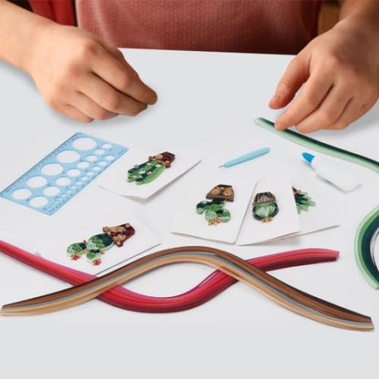 WEBEEDY Paper Quilling Kit 20 Sets DIY Cactus Card Quilling Kit with Paper Quilling Strips Tools and Supplies Greeting Card Making Kits for Adults Beginners DIY Handmade Home Room Wall Decor Gift - Image 5