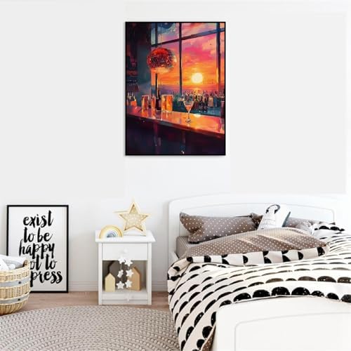 Canrichshop Vintage Cocktail Paint by Number for Adults,Paint by Numbers for Adults on Canvas Unframed,DIY Acrylic Painting by Numbers for Beginners,Easy Painting Kits for Decor 16x20inch - Image 5
