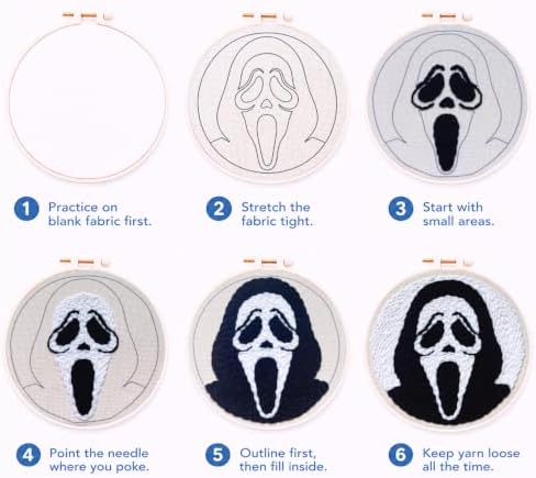 Punch Needle Kit for Beginners Adults-Grimace, with Embroidery Hoop - Image 5