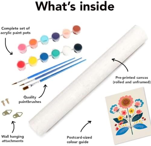 Clendo 6 Pack DIY Paint by Numbers Kit for Adults Beginner, Flower Adult Paint by Number Kits on Canvas Without Frame, Easy Floral Acrylic Oil Art and Crafts Kits Perfect for Home Decor 8x12 Inch - Image 3