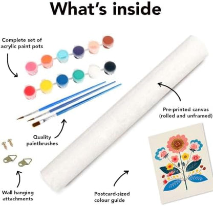 Clendo 6 Pack DIY Paint by Numbers Kit for Adults Beginner, Flower Adult Paint by Number Kits on Canvas Without Frame, Easy Floral Acrylic Oil Art and Crafts Kits Perfect for Home Decor 8x12 Inch - Image 3