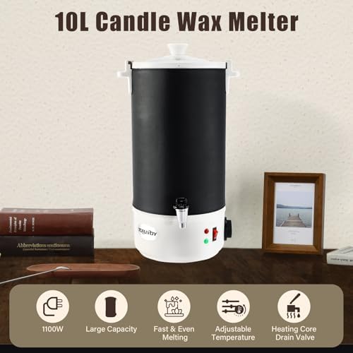 TCFUNDY Wax Melter for Candle Making 10L Black, Electric Non-Stick Candle Wax Melter Pot 10L, DIY Candle Making Kit for Adults, Soy Wax and Beeswax Candle Maker - Image 2