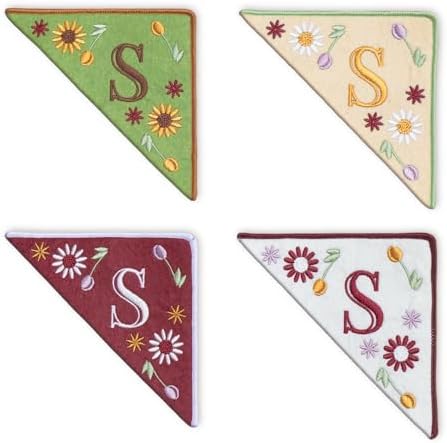 Personalized Embroidered Corner Mark, 4 Pack, Finished Initial Felt Bookmark Corner, Gift for Book Lover by Unknown