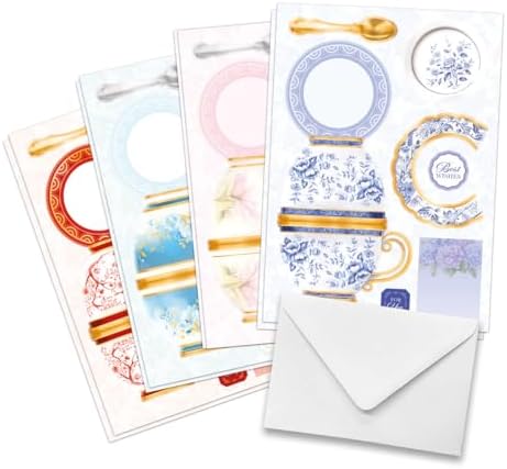 Katy Sue Teacup Bouquet Card Making Kit – Make 8 Freestanding Floral Teacup Easel Cards. Contains Shaped Cards, Die-Cut Decoupage, Adhesive Foam Pads, Envelopes & Instructions for Card Making Supplies - Image 3