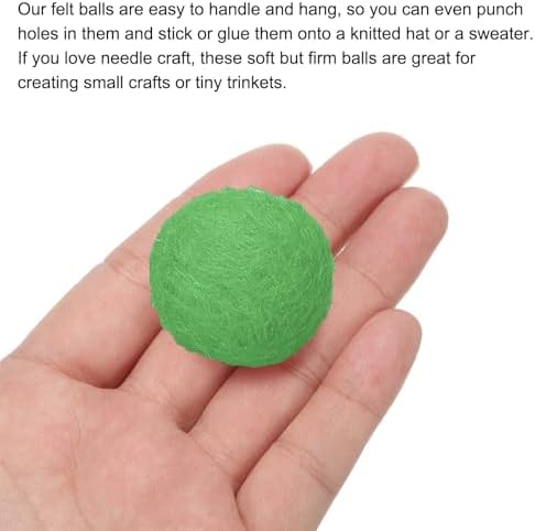 PATIKIL Wool Felt Balls Beads Wool Felting Pom 3cm 30mm Light Green for Home Crafts Handcrafts Project DIY Pack of 20 - Image 4