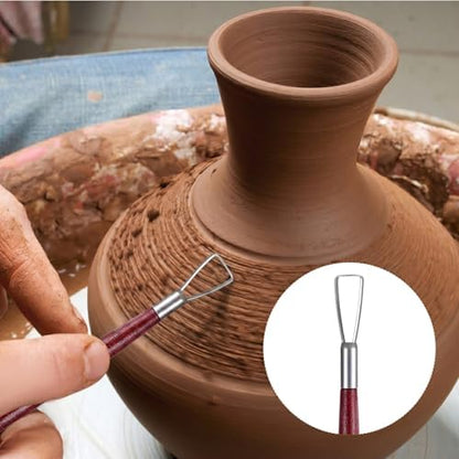 12 PCS Clay Carving Tools, Double-Sided Clay Sculpting Tools Wooden Handle Clays Wire Loop Sculpture Set Clays Pottery Sculpting Tool Set for Ceramic, Carving Modeling - Image 3