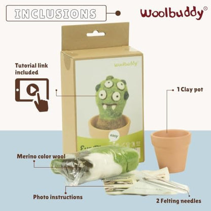 Woolbuddy Needle Felting Starter Kit (Eye Plant) for Beginners with Tool - Image 3