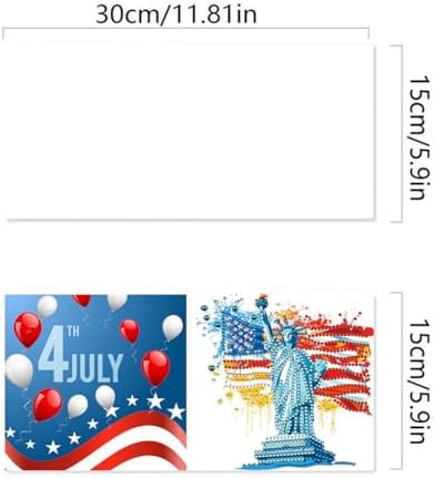 jinglinhh 6pcs Flag Statue of Liberty Fireworks Diamond Art Painting Greeting Cards with Envelopes, DIY Card Making Kits for Adults, Diamond Art Postcards Christmas Cards Craft Gifts - Image 2