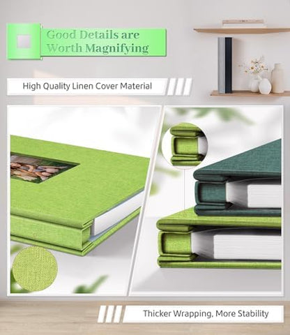 Artfeel Photo Album Self Adhesive Scrapbook Album for 3x5 4x6 5x7 8x10 Pictures,60 Pages Linen Cover with Display Window DIY Photo Book,Ideal Gifts for Family Travel Wedding Baby - Image 5
