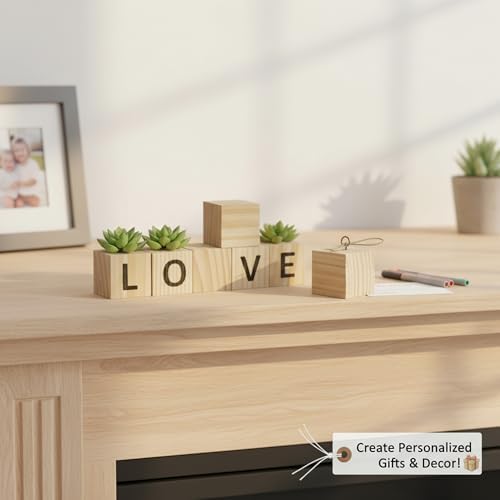 Wooden Blocks for Crafts, Unfinished Wood Cubes, 1.5 Inch Natural Wood Blocks, Pack of 15 Wood Square Blocks, Wooden Cubes for Arts and Crafts and DIY Projects - Image 4