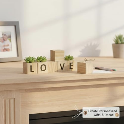 Wooden Blocks for Crafts, Unfinished Wood Cubes, 1.5 Inch Natural Wood Blocks, Pack of 15 Wood Square Blocks, Wooden Cubes for Arts and Crafts and DIY Projects - Image 4
