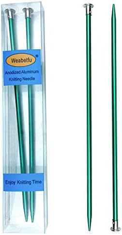 Weabetfu Aluminum Metal Knitting Needle,Colored Straight Single Pointed,10-inch Length for Handmade DIY Knitting,Size US 9(5.5mm) by Weabetfu