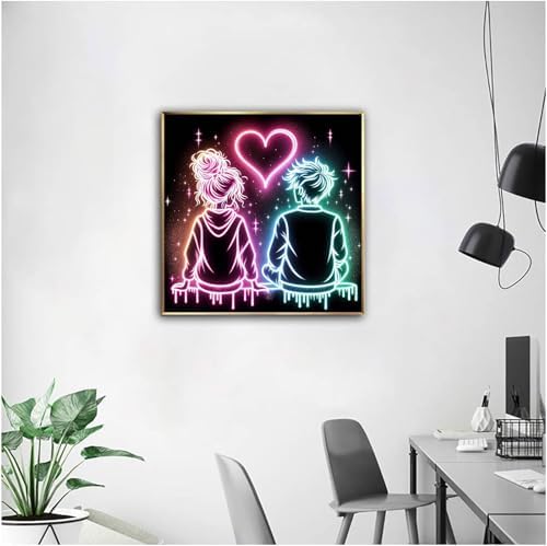 NZNANCHU Paint by Number for Adult,DIY Painting Kits for Adults,Color by Numbers,Paint by Number Canvas Crafts Watercolor for Beginners Hoom Decor (Couples) - Image 2