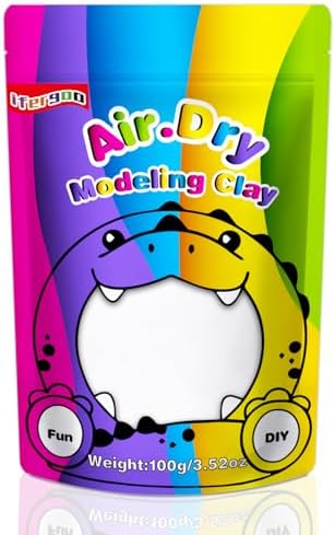 ifergoo 100g White Air Dry Clay, 3.5oz DIY Creative Modeling Clay for Kids by iFergoo