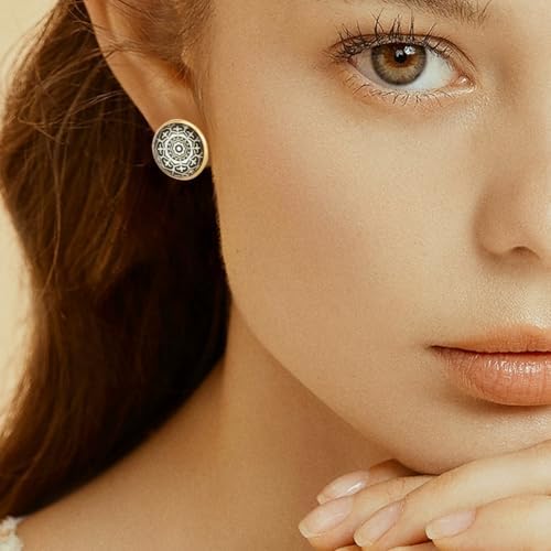 Beebeecraft 1 Box 50Pcs 16mm Cabochon Earring Blanks 18K Gold Plated Stainless Steel Stud Earrings Findings Round Tray Bezel Cup Earring Settings Posts and Back for Jewelry Making Kit Resin Craft - Image 4