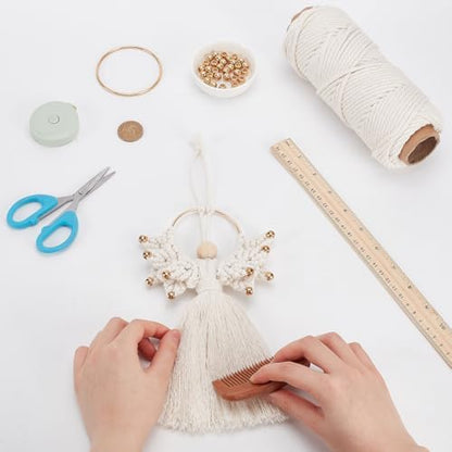 ORIGACH 3 Set DIY Angel Macrame Kit, Boho Macrame Angel Kit - Image 5