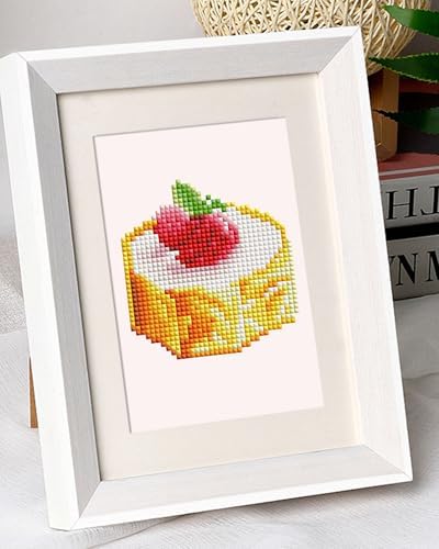 PeakLuv 12 Pcs Small Diamond Art Kits, Cake Mini Diamond Painting Kits for Adults Beginners, 5D DIY Square Drill Diamond Dots, Quickly Finishable Mini Gem Art for Home Wall Desktop Decor, 6X7in - Image 2