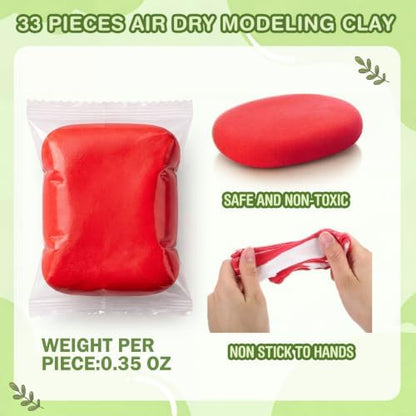 Air Dry Clay Bulk, Modeling Clay for Kids, 100 Pcs, Red,Green，White - Image 2
