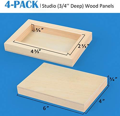 Falling in Art 4 Pack 4x6’’ Unfinished Birch Wood Panels Kit for Painting - Image 3