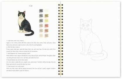 Watercolor Workbook for Beginners – Animals, 16 Original Watercolor Projects, Watercolor Kit with 48 Colors Paint Set, 6 Brushes & Palette,Watercolor Workbook for Adults, Creative Art Gift - Image 6