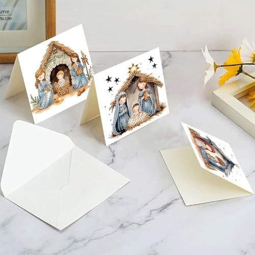 LSQFS 6Pcs Diamond Painting Greeting Cards Kits for Adults,5.9X 11.81in - Image 5