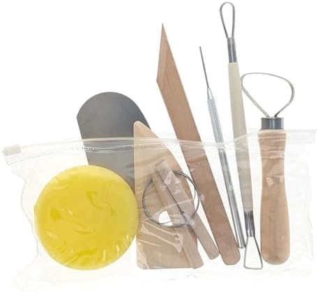 SE Pottery and Clay Carving Tool Set with Wooden Handles- Pottery Kit for Beginners- Clay Sculpting Set of 8 Pcs - 4PT8 - Image 5
