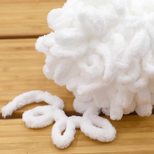 JubileeYarn Fun Finger Loops Yarn - White - 1 Skein - Image 3