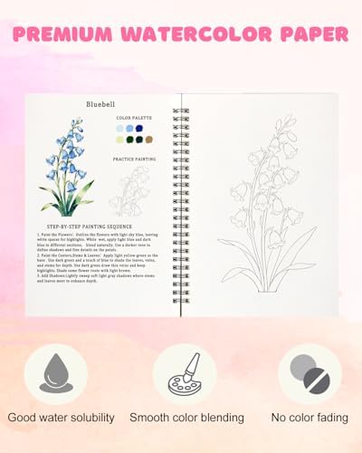 Flower Watercolor Workbook for Adults and Beginners - Image 3