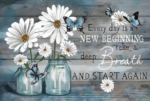 WUSARPLY Daisy Stamped Cross Stitch Kits for Beginners Adults by WUSARPLY