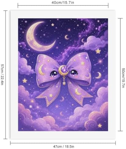 Bozfoxa Paint by Numbers Kit for Adults Beginner Purple Moon Bow - Image 3