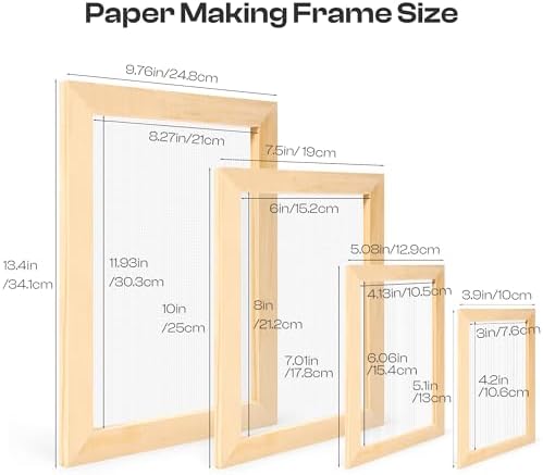 Caydo 4 Pieces Paper Making Frame Kit, Papermaking Mould - Image 2