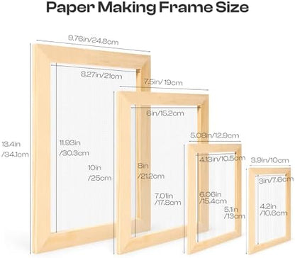 Caydo 4 Pieces Paper Making Frame Kit, Papermaking Mould - Image 2