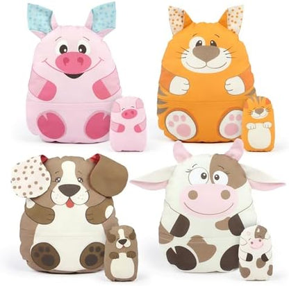 kullaloo Cut & Sew Fabric Panel – Farm Animal Sewing Kit for Beginners – DIY Craft Kit for Girls & Boys with Cow, Pig, Dog & Cat (Happy Farm) - Image 3