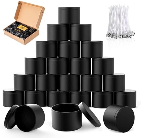 MGLIFEUL 8oz Candle Tins Jars Cans with Lids and Wax Wick for Making Candle by MGLIFEUL