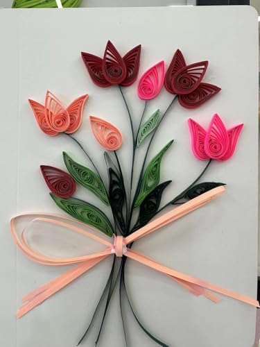 Wizardi Greeting Card Making Kit. Tulips Flowers DIY Quilling Kit F07M3-5-FL10 - Image 3