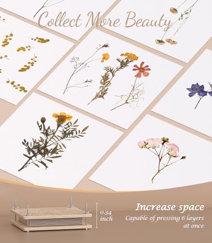Wakhow Flower Press Kit, 11" x 11" Large Wooden Flower Press for Adult Teen - Image 2