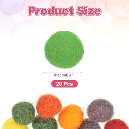 PATIKIL Wool Felt Balls Beads Wool Felting Pom 1cm 10mm Light Green for Home Decor DIY Crafts Handcrafts Project Pack of 20 - Image 2