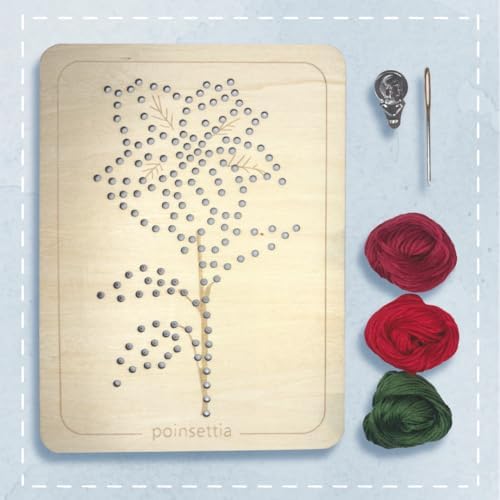 Wooden Flower Lacing Embroidery Kits for Beginners, Set of 5 Learn-to-Stitch Craft Boards, Sewing & Embroidery Art Kits for Kids Ages 8+, DIY Craft Projects, Educational Gifts, Party Favors (Winter) - Image 6