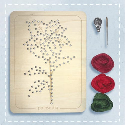 Wooden Flower Lacing Embroidery Kits for Beginners, Set of 5 Learn-to-Stitch Craft Boards, Sewing & Embroidery Art Kits for Kids Ages 8+, DIY Craft Projects, Educational Gifts, Party Favors (Winter) - Image 6
