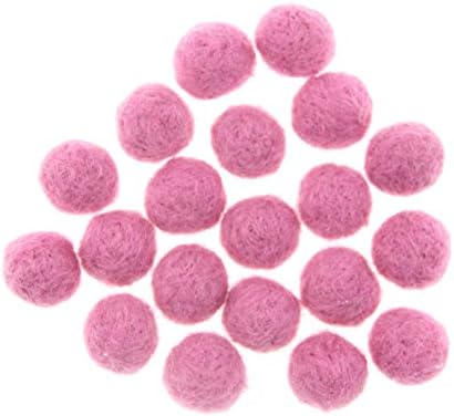 Needle Felt Balls Pure Wool Beads Dry Felted Balls 15mm Handmade DIY Crafts 20pcs (Hot Pink) - Image 3