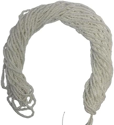 11/0 Glass Seed Beads, 12 String Hanks, Small Craft Beads, 2 mm (Bright White) by Unknown