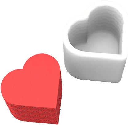 Grainrain 3D Heart Rose Flower Design Silicone Candle Mold Decorated Pillar Candle Mould Handcrafted Silicone Molds for Candle Wax Resin Gyspum Crafts Making (D9)