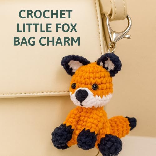 Fox Crochet Kit for Beginners, Learn to Crochet Starter Set with Step-by-Step Video Tutorial & Crocheting Manual, Easy Yarn Knitting Project for Adult & Kid 12+, Stuffed Animal Doll for Xmas Gift - Image 2
