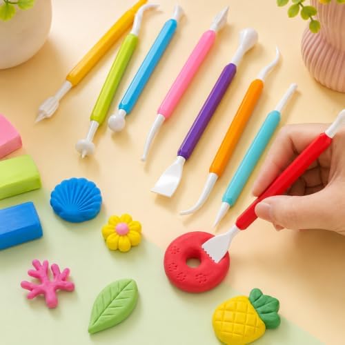 18 PCS Modeling Clay Tools, Double-Ended Air Dry Clay Sculpting Tools Polymer Clays Tool Kit for Beginners Professional Modeling Shaping Dotting Carving Pottery DIY Craft Projects - Image 3