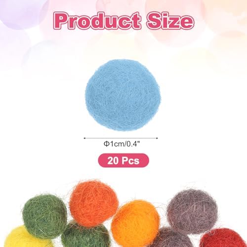 PATIKIL Wool Felt Balls Beads Wool Felting Pom 1cm 10mm Light Blue for Home Decor DIY Crafts Handcrafts Project Pack of 20 - Image 2