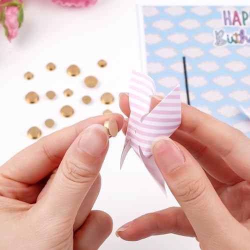 200PCS Mini Metal Rotating Bearings for DIY Handmade Crafts Paper Cards Scrapbooking DIY Greeting Cards 360°Rotation Smooth Spin Mechanism Spinner for Jewelry Making Nail Decoration - Image 4
