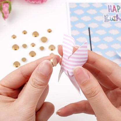 200PCS Mini Metal Rotating Bearings for DIY Handmade Crafts Paper Cards Scrapbooking DIY Greeting Cards 360°Rotation Smooth Spin Mechanism Spinner for Jewelry Making Nail Decoration - Image 4