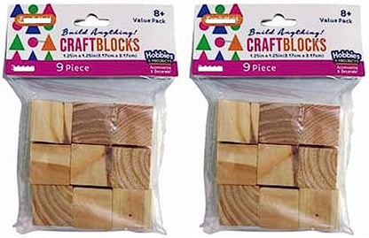 18 Pc Natural Wooden Craft Blocks Unfinished Hardwood Square Wood 1.25" Cubes Puzzle Making Natural Wood Burning Crafts Projects Math Counting Smooth Surface Building Decorating - Image 2