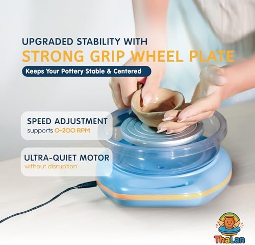 Pottery Wheel for Kids | Clay Machine for Beginners | 4.7 Inch Electric Mini Wheel Kit for Arts | Includes 8 Piece Tool Set and Paint | Educational Pottery Kit for Adults - Image 3